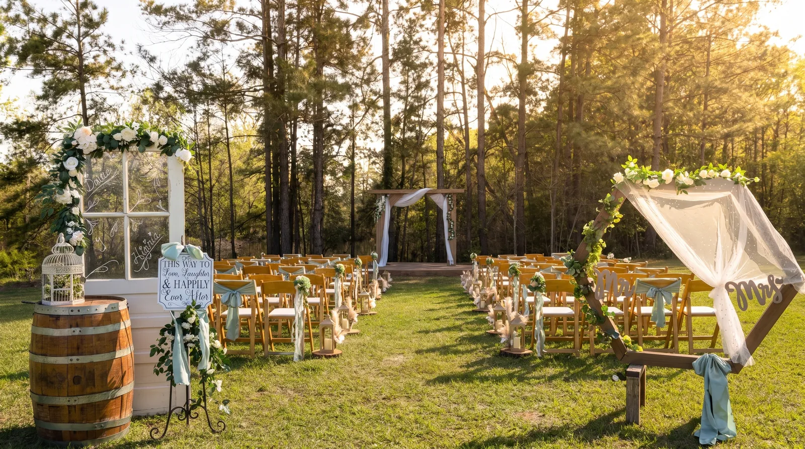 Outdoor ceremony at Jardín del Rancho